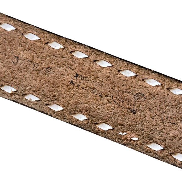 National Finals Rodeo Belt Brown Leather Justin Brand Size 32 NFR Vintage Wester - Picture 4 of 16